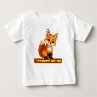 Cute Fox Kids T-Shirt – "Too Cute for Bedtime"