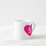 Cute fox love Espresso Mug<br><div class="desc">If you love cute foxes you need this mug! It features a small orange fox and a pink heart with a customisable MONOGRAM!</div>