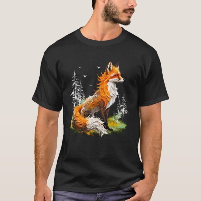 Cute Fox Lover Owner in Forest Vulpine T-Shirt (Front)
