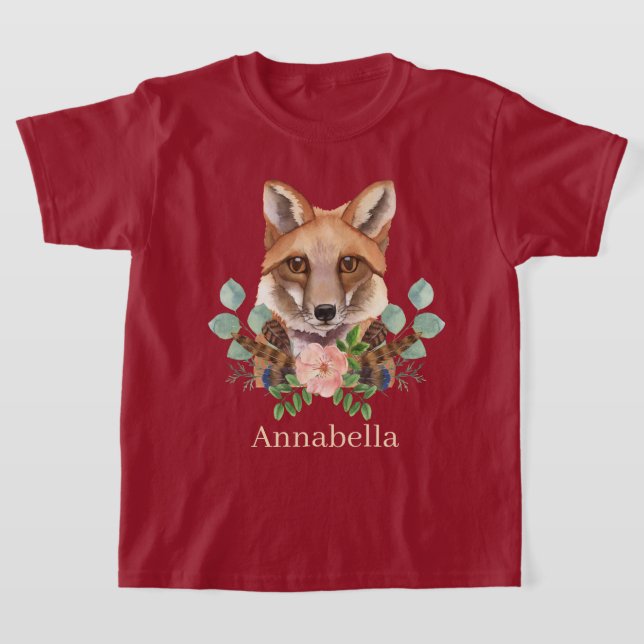 cute fox lovers add name T-Shirt (Laydown)