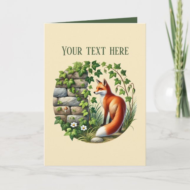 Cute fox lovers add text  card (Front)
