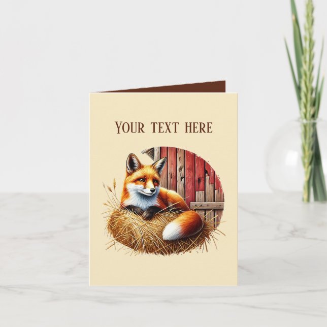 Cute fox lovers add text  card (Front)