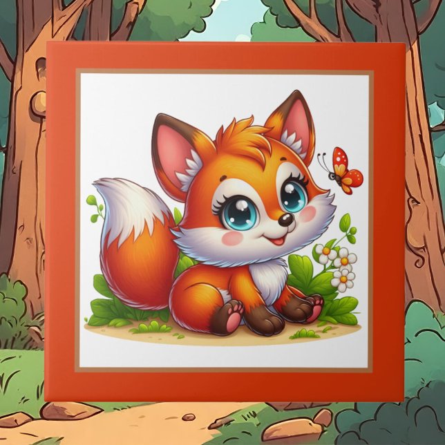 Cute fox lovers animal  tile (Creator Uploaded)