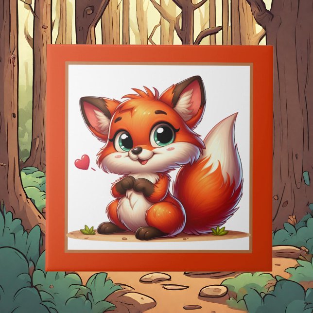 Cute fox lovers animal  tile (Creator Uploaded)