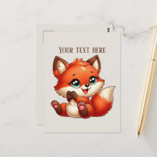 Cute fox lovers customisable  postcard