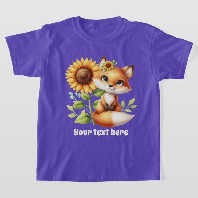 Cute fox lovers customisable  T-Shirt (Laydown)