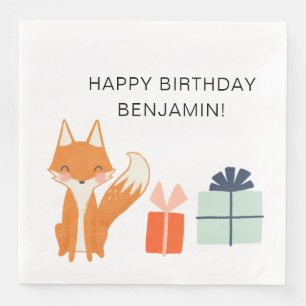 Cute Fox Modern Children's Party  Napkin