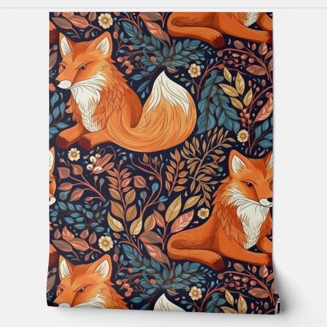 Cute Fox Pattern Wallpaper (Unrolling)