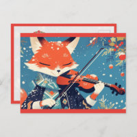 Cute Fox Playing Violin