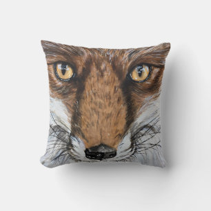 Cute Fox portrait Watercolour Cushion