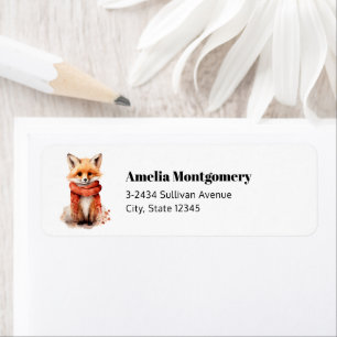 Cute Fox Pup in a Red Scarf - Address