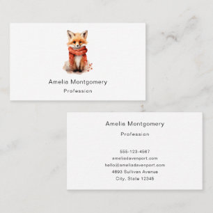 Cute Fox Pup in a Red Scarf Business Card