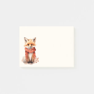 Cute Fox Pup in a Red Scarf Post-it Notes