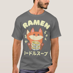 Cute Fox Ramen Japanese Anime Noodles Boys Girl Te T-Shirt