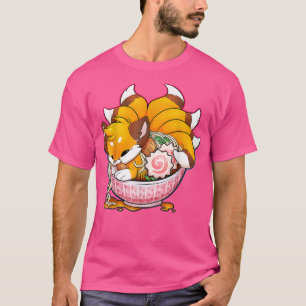 Cute Fox Ramen Japanese Noodles Kawaii Anime Gifts T-Shirt