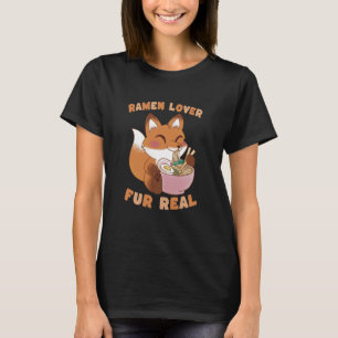Cute Fox Ramen Lover Pun Funny Animal Foodie T-Shirt