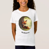 Cute fox reading a book, bookworm - custom 