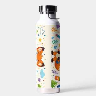 Cute Fox School Backpack Kids Water Bottle