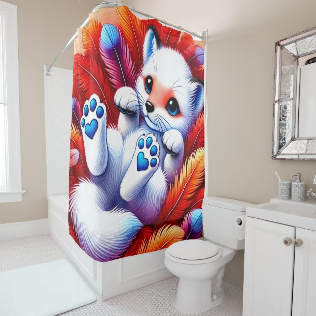 Cute Fox Shower Curtain (In Situ)