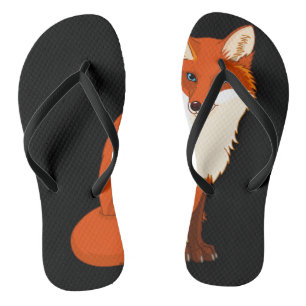 Cute Fox Sitting Flip Flops