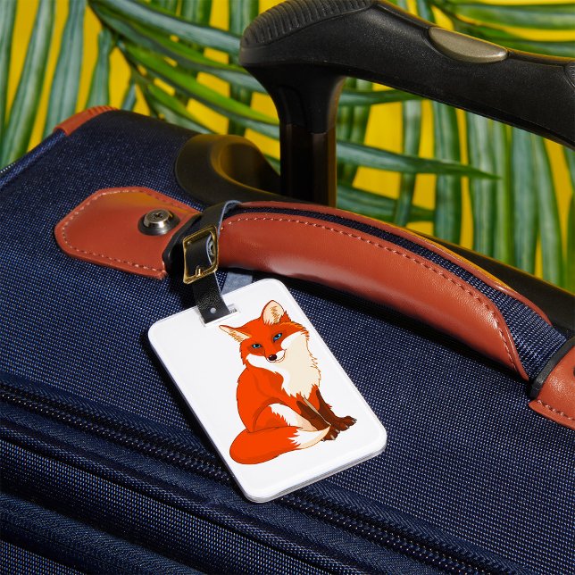 Cute Fox Sitting Luggage Tags (Creator Uploaded)