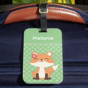 Cute Fox Sniffing the Air Personalised Luggage Tag