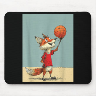 Cute Fox Sports Funny Basball Cartoon Design Mouse Pad