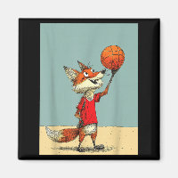 Cute Fox Sports Funny Basketball Design