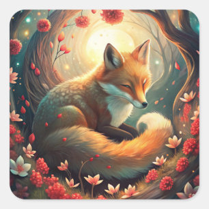 Cute Fox Square Sticker