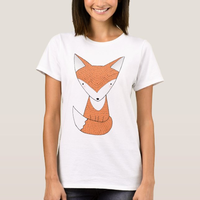 Cute Fox T-shirt Cute Red Fox Animal Graphic Tee (Front)