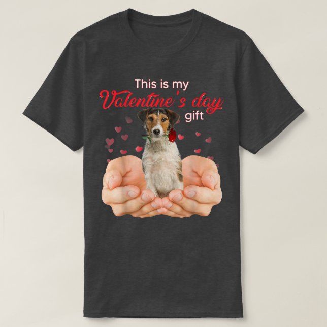 Cute Fox Terrier This Is My Valentine's Day Pajama T-Shirt (Design Front)