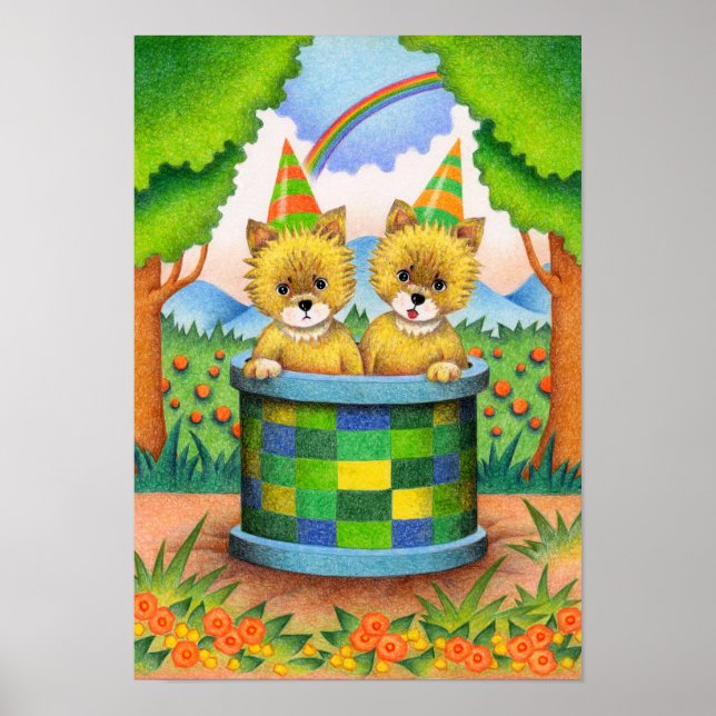 Cute fox twins. poster (Front)