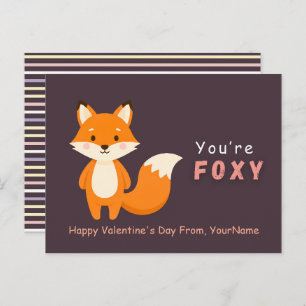 Cute Fox Valentine’s Day Card – You’re Foxy