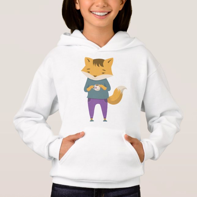 Cute fox with cup of tea (Front)