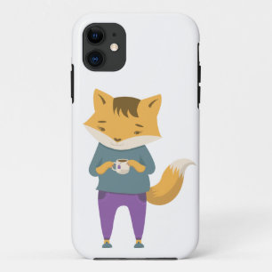 Cute fox with cup of tea Case-Mate iPhone case
