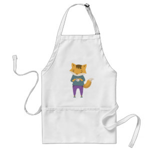 Cute fox with cup of tea standard apron