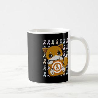 Cute Fox With Orange Ribbon For Leukaemia Awarenes Coffee Mug