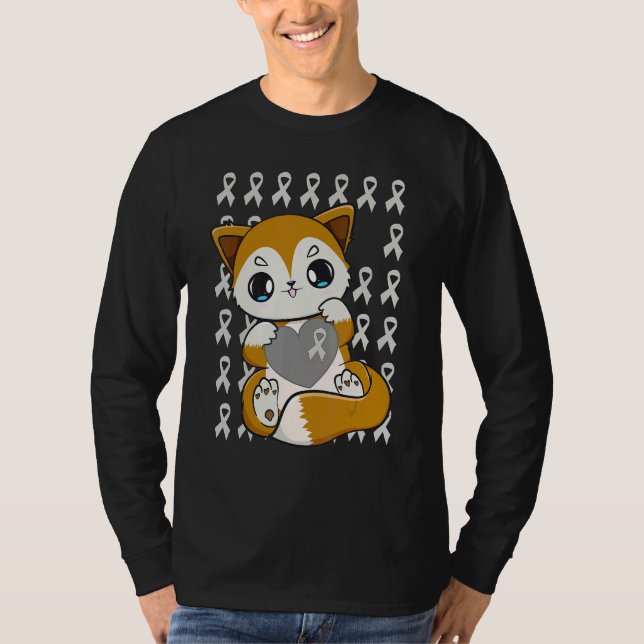 Cute Fox With Ribbon For Dyslexia Awareness T-Shirt (Front)