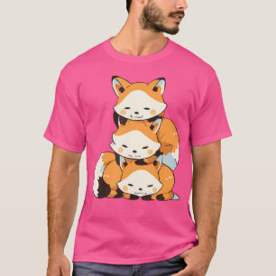 Cute Foxes Forest Animals Lazy Tired Fox T-Shirt