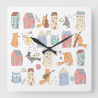 Cute foxes/owls/houses/kids/nursery white
