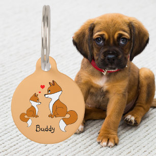 Cute foxes  pet tag