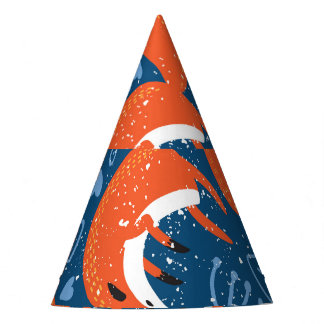 Cute Foxes: Vintage Animal Pattern Party Hat