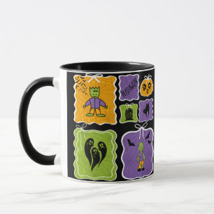 Cute Frankenstein and Zombie Halloween Mug
