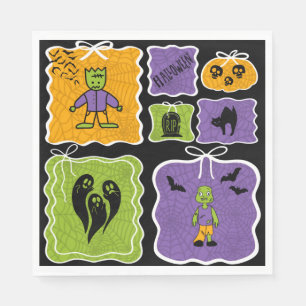 Cute Frankenstein Coquette Halloween Napkin