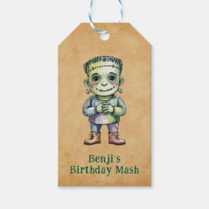 Cute Frankenstein Halloween Birthday Boy Party Gift Tags