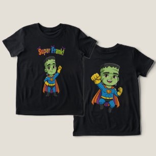 Cute Frankenstein Kids Halloween Funny Tri-Blend Shirt