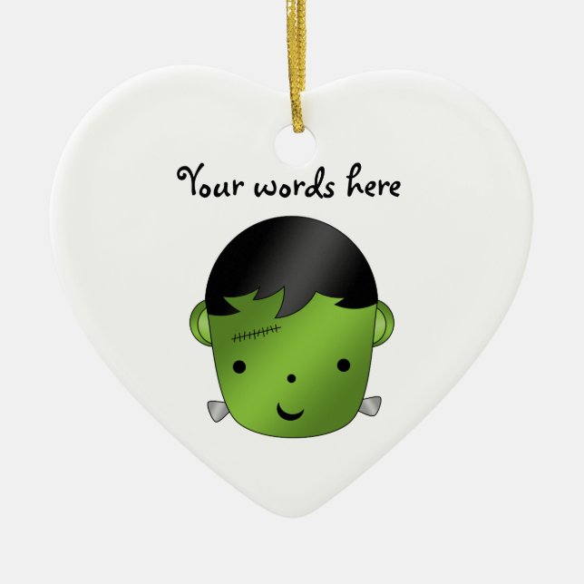 Cute Frankenstein monster Ceramic Tree Decoration (Front)