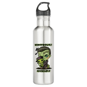  Cute Frankenstein Monster with plushie 710 Ml Water Bottle