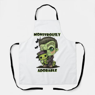 Cute Frankenstein Monster with plushie Apron