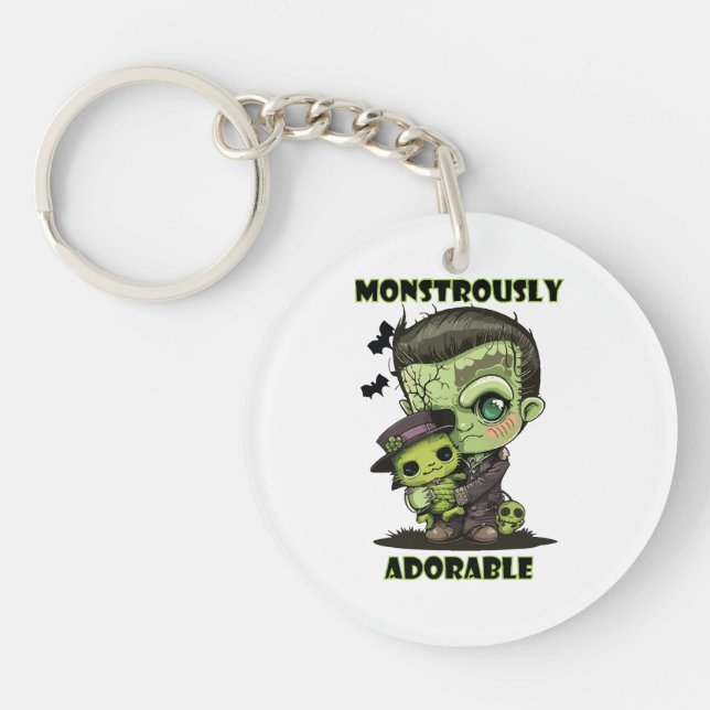  Cute Frankenstein Monster with plushie Key Ring (Front)